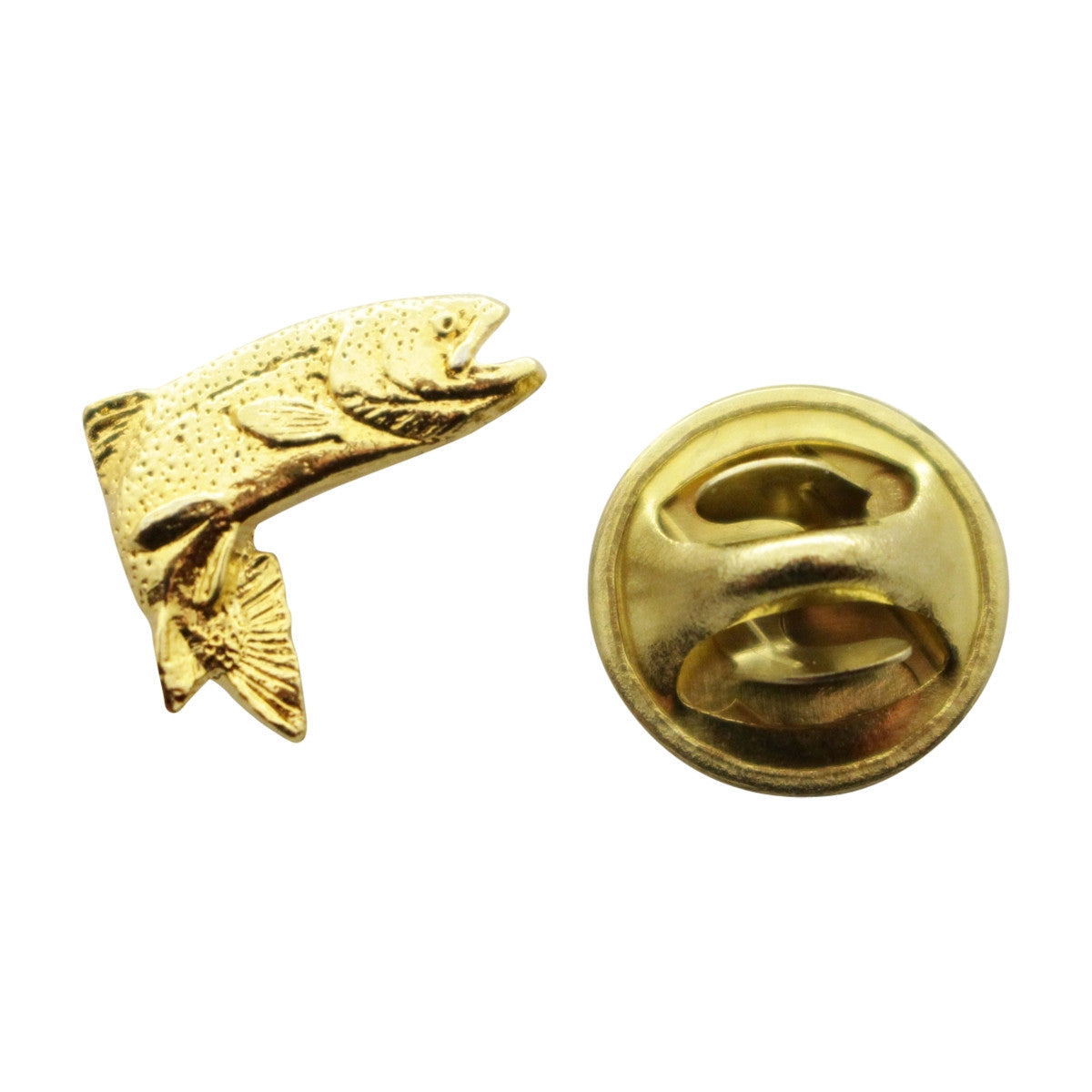 Jumping Trout Mini Pin ~ 24K Gold ~ Miniature Lapel Pin ~ 24K Gold Miniature Lapel Pin ~ Sarah's Treats & Treasures